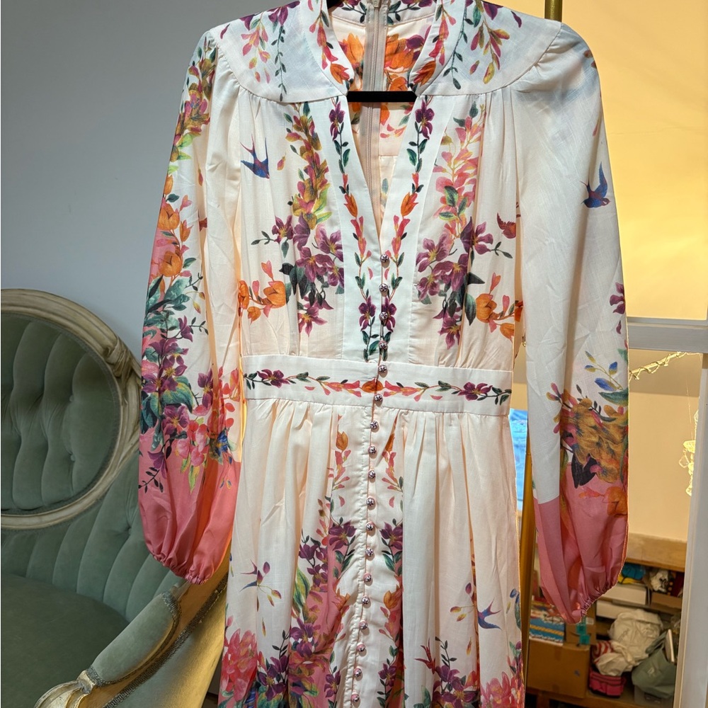 Designer Style floral mini dress EUC XS/S - Picture 3 of 11